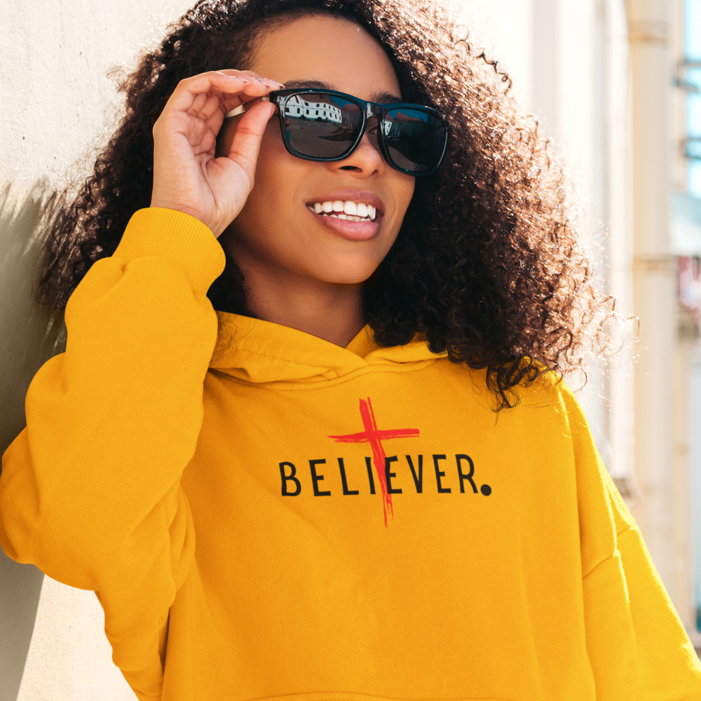 BELIEVER Pullover Hoodie Unisex Faith Casual Wear Gift For Her Gift Believe Gift For Him