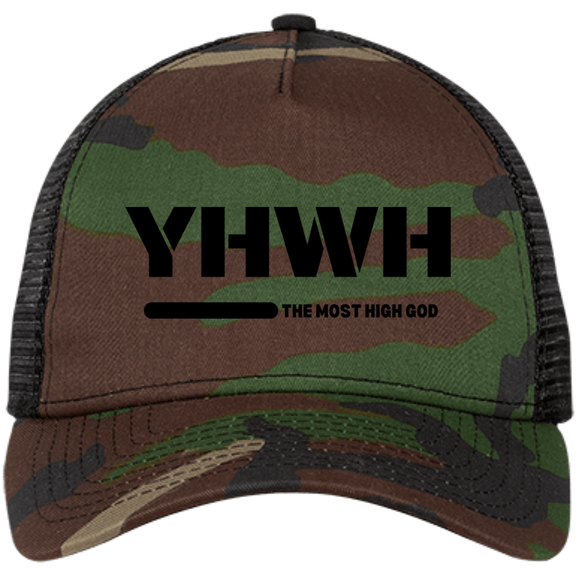 YHWH The Most High GOD Trucker Cap Faith Based Apparel