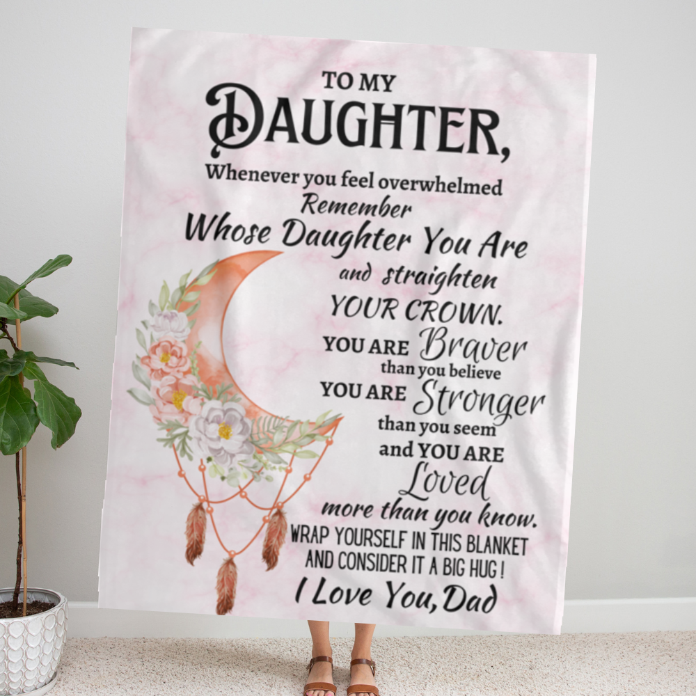 Floral Moon Love, Dad Cozy Plush Fleece Blanket - 60x80