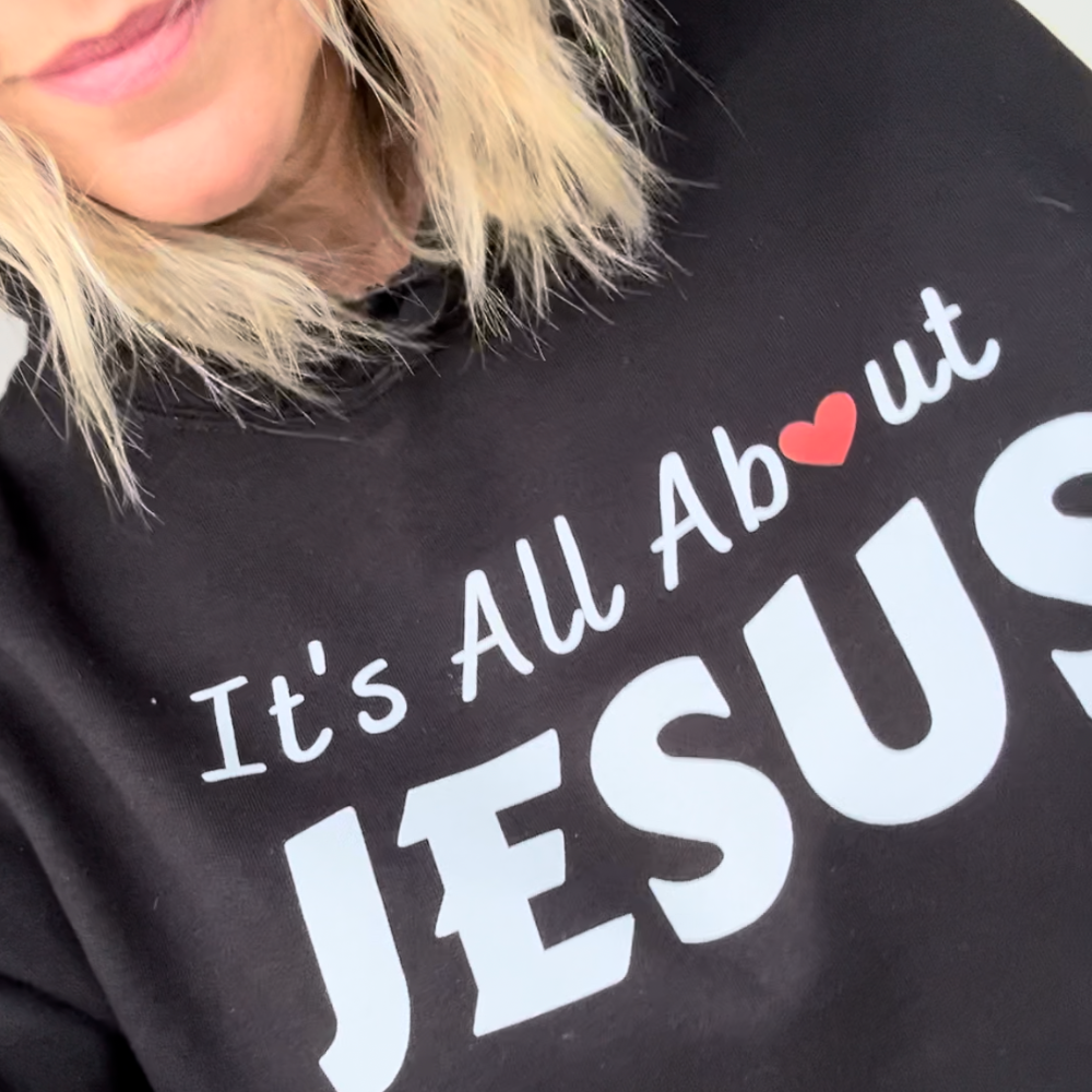 It's All About Jesus Pullover Hoodie Faith Based Apparel