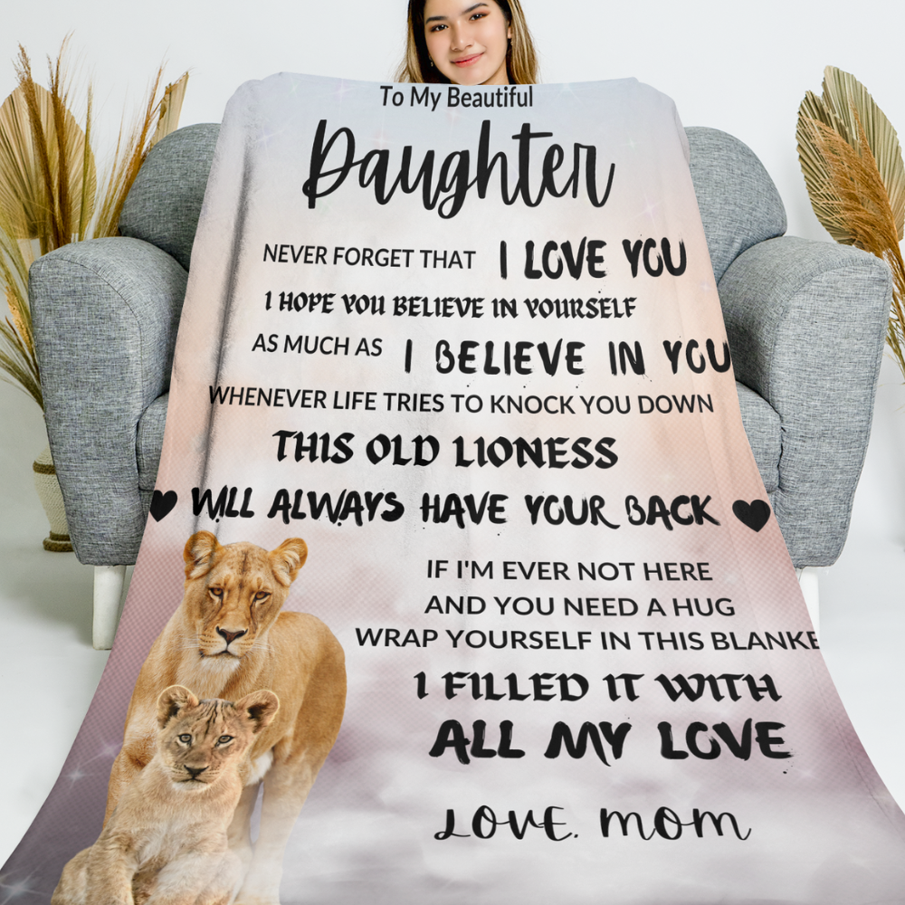 Lioness Always Have Your Back Cozy Plush Fleece Blanket - 50x60