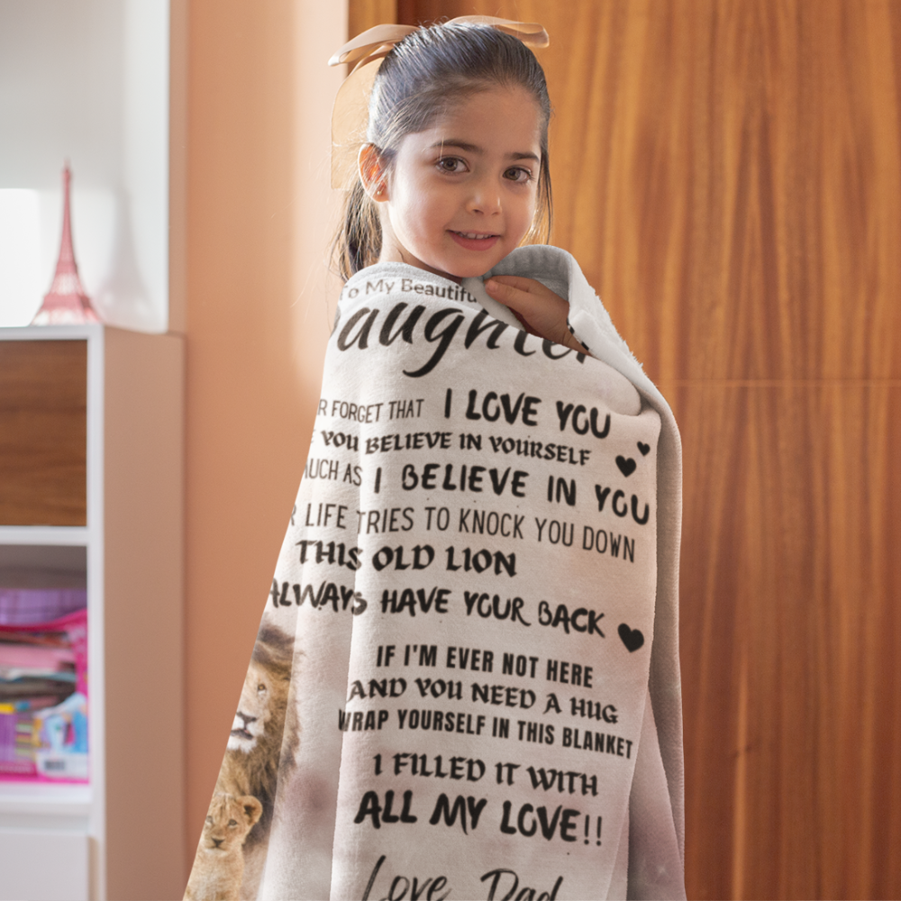 THIS OLD LION WILL ALWAYS HAVE YOUR BACK Cozy Plush Fleece Blanket - 50x60