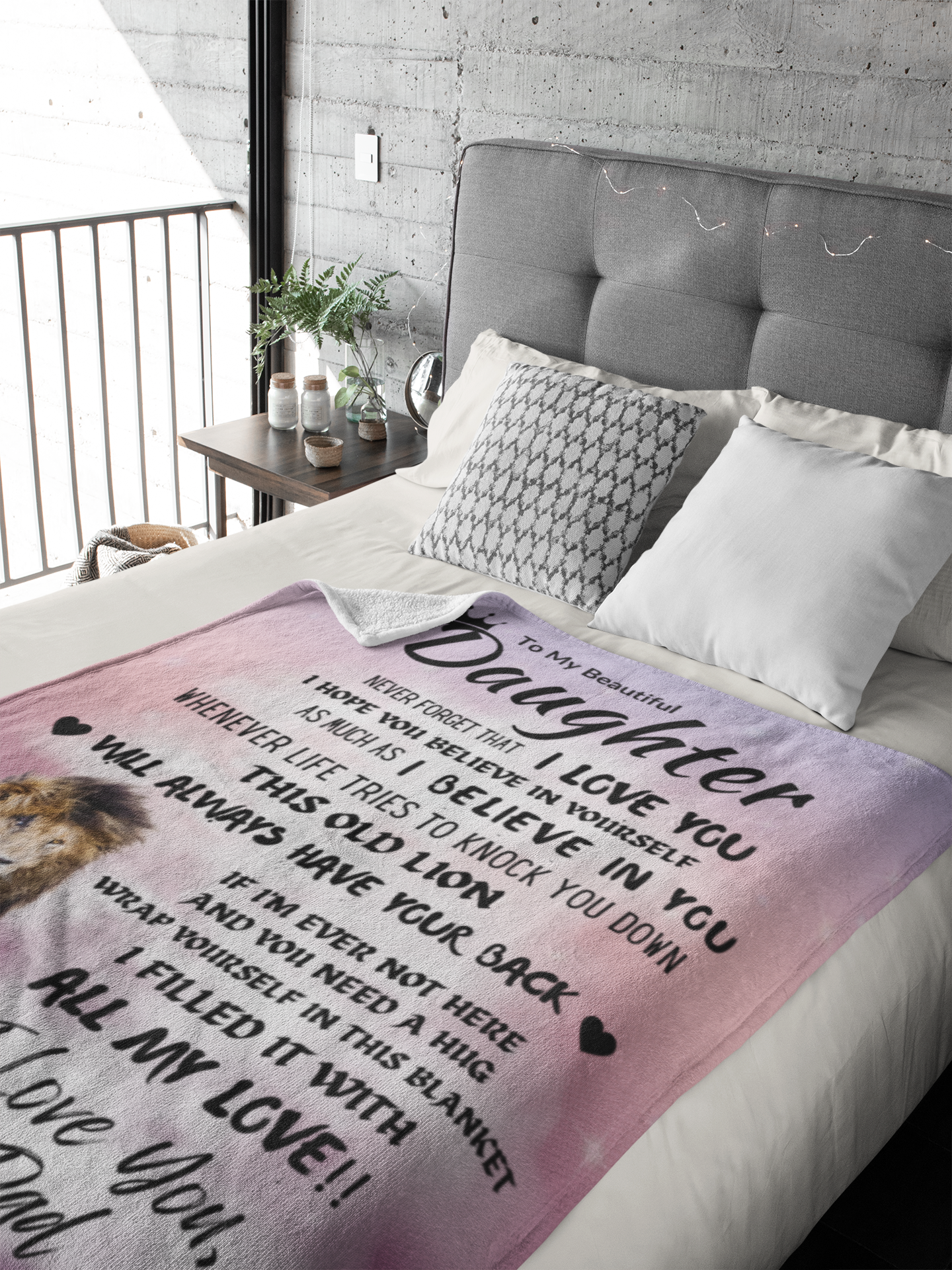 Old Lion Love Dad Cozy Plush Fleece Blanket - 60x80