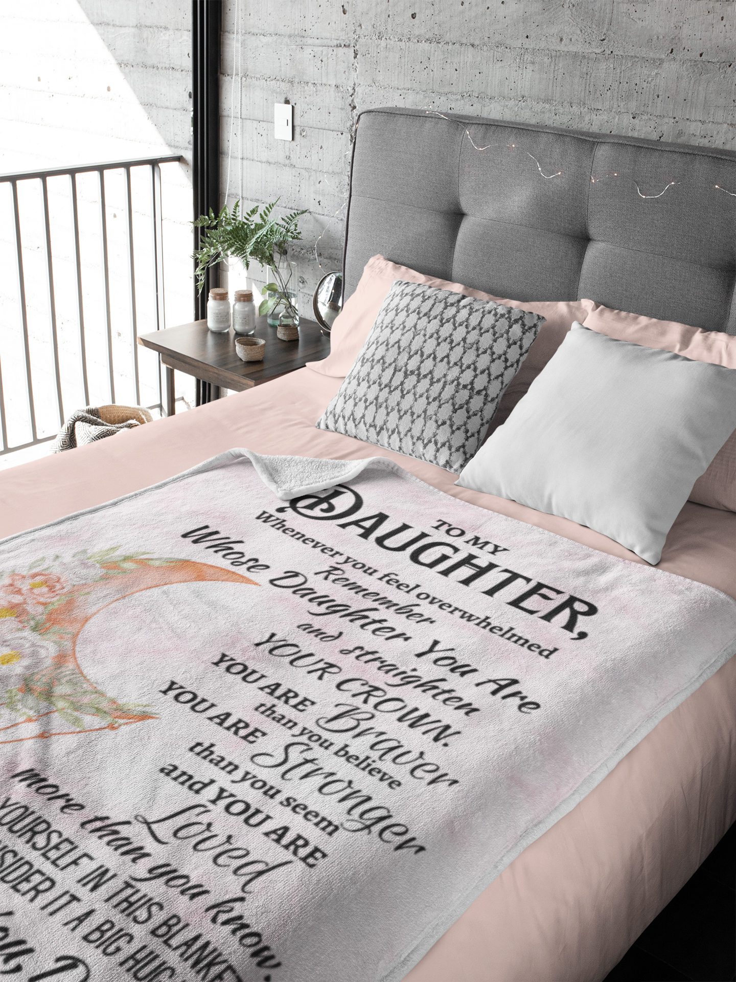 Floral Moon Love, Dad Cozy Plush Fleece Blanket - 60x80