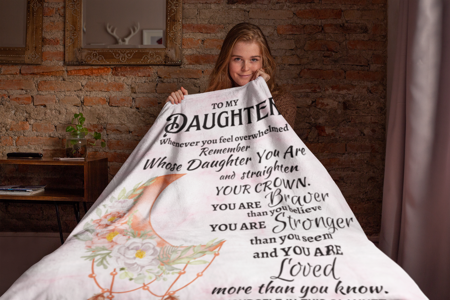 Floral Moon Love, Dad Cozy Plush Fleece Blanket - 60x80