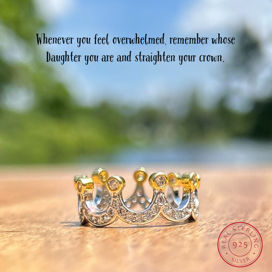 Royal Radiance Crown Ring 925 Sterling Silver Zircon