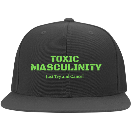 Toxic Masculinity Black Flex Cap Gift For Him Flat Bill Hat Graphic Casual Wear