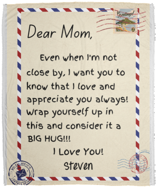 Dear Mom Post Card CUSTOMIZE NAME Cozy Plush Fleece Blanket - 50x60