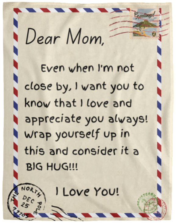 Dear Mom, Postal Blanket VPM Cozy Plush Fleece Blanket - 50x60