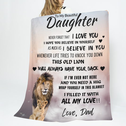 THIS OLD LION WILL ALWAYS HAVE YOUR BACK VPL Cozy Plush Fleece Blanket - 60x80