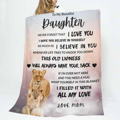 Lioness Always Have Your Back Cozy Plush Fleece Blanket - 50x60
