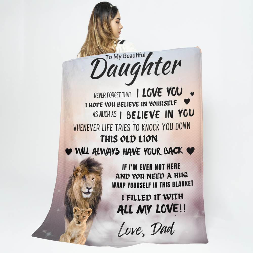 THIS OLD LION WILL ALWAYS HAVE YOUR BACK Cozy Plush Fleece Blanket - 50x60